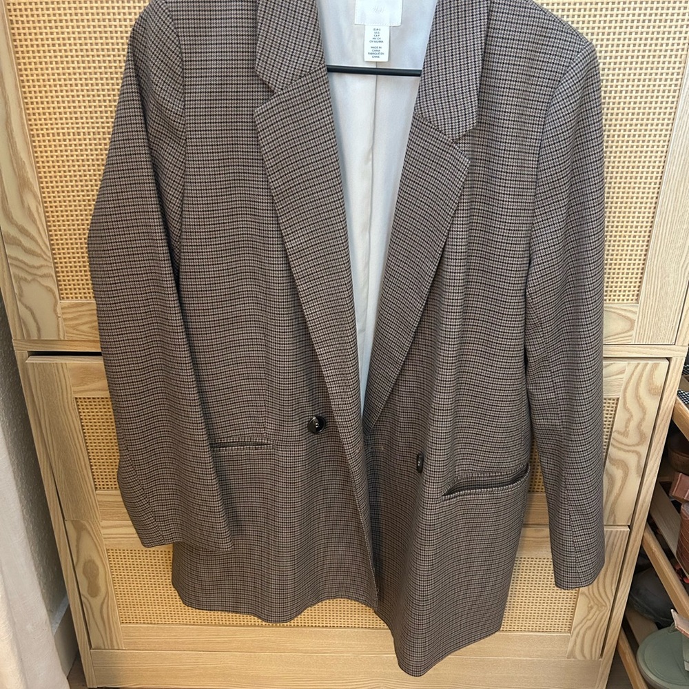 H&M Men's Checkered Brown Blazer